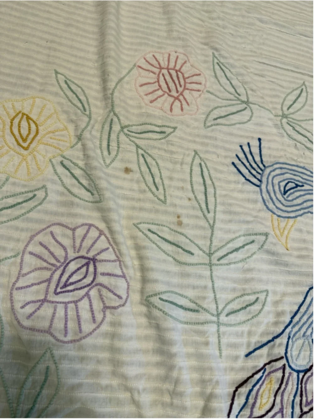 Vintage Peacock Chenille Queen/King Bedspread Blanket 85x100 Inches
